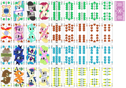 Size: 8000x5600 | Tagged: safe, artist:parclytaxel, derpibooru import, bon bon, daisy, derpy hooves, dj pon-3, flower wishes, lily, lily valley, lyra heartstrings, octavia melody, philomena, princess cadance, princess celestia, princess luna, roseluck, sweetie drops, the great seedling, vinyl scratch, winona, alicorn, boar, dog, earth pony, pegasus, phoenix, pig, pony, squirrel, unicorn, series:parcly's pony pattern playing cards, g4, .svg available, absurd resolution, acorn, bell, bust, element of generosity, element of honesty, element of kindness, element of laughter, element of loyalty, element of magic, elements of harmony, female, flower, flower in hair, flower trio, flying, german, grin, heart, horn, leaf, looking at you, male, mare, playing card, portrait, rotational symmetry, simple background, smiling, smiling at you, transparent background, vase, vector