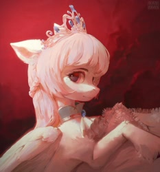 Size: 2383x2560 | Tagged: safe, artist:rvsd, derpibooru import, oc, oc only, pegasus, pony, bust, commission, crown, female, jewelry, mare, painting, portrait, princess, regalia, signature, solo