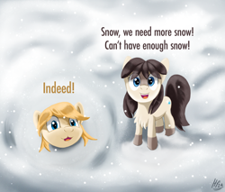 Size: 2000x1706 | Tagged: safe, artist:jphyperx, derpibooru import, oc, oc:frosty flakes, earth pony, pony, chest fluff, looking at you, oblivion, snow, snowfall, snowpony (species), taiga pony, the elder scrolls, winter, yakutian horse