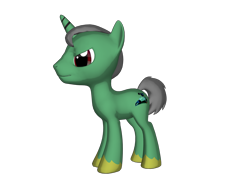 Size: 2000x1500 | Tagged: safe, artist:taionafan369, derpibooru import, editor:taionafan369, oc, oc:sergeant bash, pony, unicorn, pony creator, g4, 3d, 3d pony creator, horn, house robot, housebot, male, male oc, ponified, ponylumen, robot wars, simple background, solo, species swap, stallion, stallion oc, transparent background, unicorn oc, unshorn fetlocks