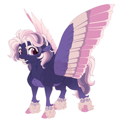 Size: 4600x4700 | Tagged: safe, artist:gigason, derpibooru import, oc, oc only, oc:shearwater, pegasus, pony, g4, absurd resolution, adoptable, coat markings, colored, colored belly, colored fetlocks, colored hooves, colored pinnae, colored pupils, colored wings, colored wingtips, ear fluff, ears, eye markings, facial markings, fangs, female, female oc, flat colors, fluffy mane, fluffy tail, frown, gradient legs, grid adoptable, hooves, looking back, magenta pupils, mare, mare oc, multicolored mane, multicolored tail, multicolored wings, offspring, pale belly, parent:commander hurricane, parent:fluttershy, pegasus oc, pink eyes, pink hooves, pink wingtips, purple coat, short mane, simple background, snip (coat marking), socks (coat marking), solo, standing, tail, three quarter view, transparent background, wings