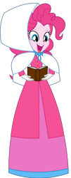 Size: 1430x3557 | Tagged: safe, artist:cartoonmasterv3, derpibooru import, pinkie pie, human, equestria girls, g4, advent calendar, caroling, christmas, christmas 2024, clothes, dress, female, gown, holiday, long dress, long skirt, simple background, skirt, solo, transparent background, victorian, victorian dress