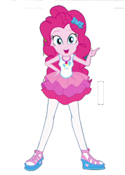 Size: 2560x3600 | Tagged: safe, derpibooru import, editor:cutler1228, pinkie pie, human, equestria girls, g4, clothes, female, looking at you, rah rah skirt, simple background, skirt, solo, transparent background