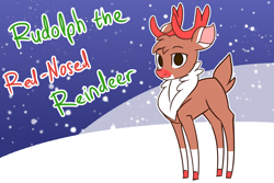 Size: 2700x1800 | Tagged: safe, artist:thescornfulreptilian, derpibooru import, deer, reindeer, them's fightin' herds, community related, rudolph the red nosed reindeer, snow, snowfall, solo