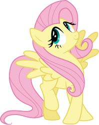 Size: 3000x3787 | Tagged: safe, alternate version, artist:cloudy glow, derpibooru import, fluttershy, pegasus, g4, female, happy, simple background, solo, transparent background, vector