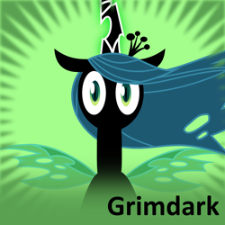 Size: 1024x1024 | Tagged: safe, derpibooru import, queen chrysalis, changeling, changeling queen, g4, bust, derpibooru, female, flowing mane, implied grimdark, meta, meta:grimdark, official spoiler image, solo, spoilered image joke