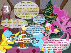 Size: 1440x1080 | Tagged: safe, artist:bronybyexception, derpibooru import, carrot cake, cup cake, pinkie pie, princess luna, alicorn, earth pony, pony, g4, advent calendar, binoculars, candy, christmas, christmas tree, clothes, female, food, gingerbread (food), gingerbread house, goggles, hard hat, hat, holiday, jackhammer, male, mare, married couple, married couples doing married things, number, rock candy, stallion, sugarcube corner, this will end in tears, tree