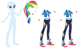 Size: 884x549 | Tagged: safe, artist:selenaede, derpibooru import, rainbow dash, human, equestria girls, g4, base, simple background, white background