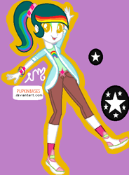 Size: 392x533 | Tagged: safe, artist:izzysingz, artist:pupkinbases, derpibooru import, oc, oc only, human, equestria girls, g4, purple background, simple background