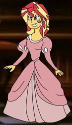 Size: 2500x4300 | Tagged: safe, artist:jadeharmony, derpibooru import, sunset shimmer, human, equestria girls, g4, clothes, cute, dress, female, gown, grin, poofy shoulders, princess ariel, smiling, solo, the little mermaid