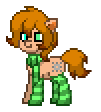 Size: 203x224 | Tagged: safe, derpibooru import, oc, oc:rusty gears, pony, clothes, digital art, heterochromia, pixel art, pony town, scarf, socks, striped scarf, striped socks