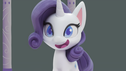 Size: 4096x2304 | Tagged: safe, derpibooru import, screencap, rarity, pony, unicorn, g4, g4.5, my little pony: stop motion short, rarity's paintful pony portrait, cute, female, horn, mare, smiling, solo, stop motion