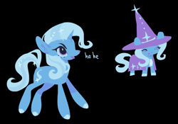 Size: 1174x824 | Tagged: safe, artist:squilko, derpibooru import, trixie, pony, unicorn, g4, black background, cape, clothes, hat, horn, simple background, solo, trixie's cape, trixie's hat