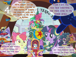 Size: 1440x1080 | Tagged: safe, artist:bronybyexception, derpibooru import, apple bloom, derpy hooves, gabby, pinkie pie, princess cadance, princess celestia, princess luna, scootaloo, shining armor, sweetie belle, twilight sparkle, bear, griffon, ursa, ursa minor, g4, advent calendar, capitalism, christmas, comic, hat, holiday, mall, plushie, santa hat, toy, toy store, vector used