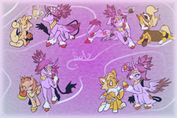 Size: 2048x1365 | Tagged: safe, artist:llsolll, derpibooru import, alicorn, breezie, earth pony, pegasus, pony, amy rose, blaze the cat, cheese the chao, cream the rabbit, hammer, miles "tails" prower, ponified, sonic the hedgehog (series), species swap, whisper the wolf