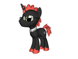 Size: 2000x1500 | Tagged: safe, artist:taionafan369, derpibooru import, editor:taionafan369, oc, oc:refpon, oc:refpony, pony, unicorn, pony creator, g4, 3d, 3d pony creator, collar, glasses, horn, house robot, housebot, male, male oc, ponified, ponylumen, refbot, referee, robot wars, simple background, solo, species swap, stallion, stallion oc, transparent background, unicorn oc, unshorn fetlocks