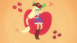 Size: 1280x716 | Tagged: safe, derpibooru import, applejack, human, equestria girls, g4, applesass, boots, cowboy boots, cravat, cute, element of honesty, female, feminism, honesty, jackabetes, ponied up, shoes, solo, stetson