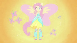 Size: 1280x716 | Tagged: safe, derpibooru import, fluttershy, human, equestria girls, g4, cute, element of kindness, female, feminism, flutterbadass, kindness, ponied up, shyabetes, solo