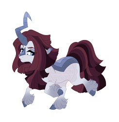 Size: 4600x4700 | Tagged: safe, artist:gigason, derpibooru import, oc, oc only, oc:wintergreen, hybrid, kirin, absurd resolution, chin fluff, cloven hooves, colored eartips, colored hooves, colored horn, curved horn, eye clipping through hair, fetlock tuft, gradient horn, gradient legs, half kirin, hooves, horn, kirin hybrid, kirin oc, magical lesbian spawn, nonbinary, obtrusive watermark, offspring, parent:oc:merry berry, parent:rarity, parents:canon x oc, simple background, solo, transparent background, watermark