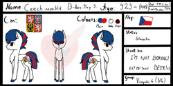 Size: 750x375 | Tagged: safe, artist:creampaint12, derpibooru import, pony, czech republic, czechia, nation ponies, ponified, reference sheet, solo, species swap