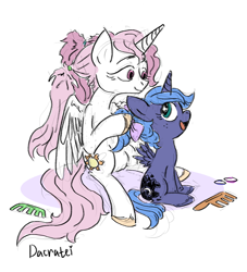 Size: 1034x1138 | Tagged: safe, artist:dacratei, derpibooru import, princess celestia, princess luna, alicorn, sketch