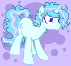 Size: 540x498 | Tagged: safe, anonymous artist, artist:anonymous, derpibooru import, oc, oc only, oc:dreamlight wishes, pony, unicorn, abstract background, horn, male, messy mane, purple eyes, solo, stallion