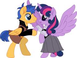 Size: 750x564 | Tagged: safe, artist:cloudy glow, derpibooru import, flash sentry, twilight sparkle, twilight sparkle (alicorn), alicorn, pegasus, pony, g4, 14th century, blouse, bodice, clothes, duo, female, flashlight, male, mare, middle ages, movie accurate, prince phillip, princess aurora, shipping, shirt, simple background, skirt, sleeping beauty, stallion, straight, transparent background