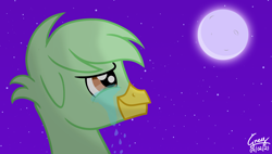 Size: 6000x3408 | Tagged: safe, artist:gregory-the-griffon, derpibooru import, oc, oc only, oc:gregory griffin, griffon, g4, looking up, male, moon, night, smiling, stars, teary eyes