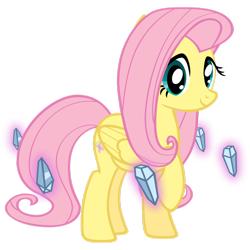 Size: 894x894 | Tagged: safe, artist:landboom, derpibooru import, fluttershy, pegasus, pony, g4, crystal, female, mare, simple background, solo, transparent background, vector