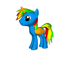 Size: 1200x900 | Tagged: safe, artist:miguelsilva12, derpibooru import, oc, oc only, oc:shield wing, alicorn, 3d, colored wings, male, multicolored hair, multicolored wings, simple background, solo, transparent background, wings