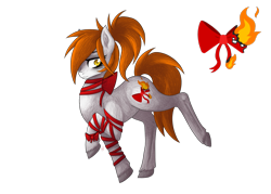 Size: 1499x1076 | Tagged: safe, artist:av, derpibooru import, oc, oc only, earth pony, pony, cutie mark, golden eyes, orange hair, orange mane, ribbon, shading, simple background, transparent background, white coat