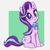 Size: 3000x3000 | Tagged: safe, artist:t72b, derpibooru import, starlight glimmer, pony, unicorn, g4, bow, cute, female, glimmerbetes, green background, horn, looking at you, mare, neck bow, passepartout, simple background, sitting, smiling, smiling at you, solo