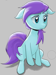 Size: 664x877 | Tagged: artist needed, safe, derpibooru import, earth pony, pony, g4, background pony, female, light stream, mare, sad, solo