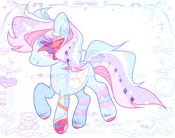 Size: 1650x1308 | Tagged: safe, artist:anno酱w, derpibooru import, oc, oc only, alicorn, butterfly, pony, base used, body markings, colored eyelashes, colored hooves, colored horn, colored pupils, colored wings, eyelashes, eyeshadow, facial markings, folded wings, gem, gemstones, gradient eyelashes, gradient pupils, hooves, horn, leg markings, makeup, obtrusive watermark, pink eyelashes, purple eyelashes, purple pupils, rainbow, raised hoof, raised leg, simple background, solo, unnamed oc, unshorn fetlocks, watermark, white background, wings