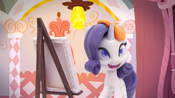 Size: 4096x2304 | Tagged: safe, derpibooru import, screencap, rarity, pony, unicorn, g4, g4.5, my little pony: stop motion short, cute, horn, indoors, smiling