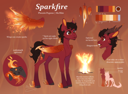 Size: 3948x2896 | Tagged: safe, artist:doekitty, derpibooru import, oc, oc:sparkfire, dracony, dragon, hybrid, pony, fire, male, reference sheet, solo, stallion