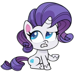 Size: 417x400 | Tagged: safe, derpibooru import, editor:luckydog416, rarity, pony, unicorn, g4, g4.5, my little pony: pony life, the rarity report, female, horn, mare, simple background, sitting, solo, transparent background