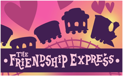 Size: 844x520 | Tagged: safe, derpibooru import, friendship express, locomotive, my little pony: celebration, postcard, steam locomotive, text, train