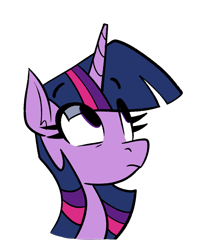 Size: 1193x1489 | Tagged: safe, artist:anontheanon, artist:polofastter, twilight sparkle, pony, unicorn, bust, eye clipping through hair, eyebrows visible through hair, frown, looking up, simple background, solo, transparent background