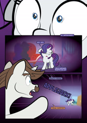 Size: 1920x2715 | Tagged: safe, artist:alexdti, derpibooru import, hondo flanks, rarity, pony, unicorn, comic:how we met (italian), g4, comic, eyes closed, female, filly, filly rarity, foal, horn, italian, open mouth, running, younger