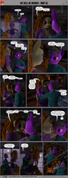 Size: 2000x5210 | Tagged: safe, artist:stellarator, derpibooru import, adagio dazzle, oc, oc:peach cobbler, anthro, unguligrade anthro, comic:we will be adored, comic:we will be adored part 62, g4, 3d, blender, blender cycles, collar, comic, gem, hug, indoors, not sfm