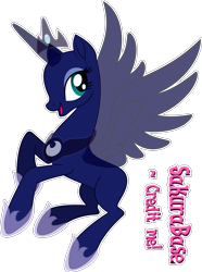 Size: 3925x5284 | Tagged: source needed, useless source url, safe, artist:sakurastageani, derpibooru import, princess luna, alicorn, pony, g4, base, simple background, solo, transparent background