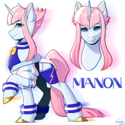 Size: 2048x2048 | Tagged: safe, artist:xiaowu07, derpibooru import, pony, unicorn, female, horn, manon (street fighter), mare, ponified, solo, species swap, street fighter, street fighter 6