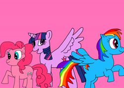 Size: 4060x2900 | Tagged: safe, artist:kittycathryn239, derpibooru import, pinkie pie, rainbow dash, twilight sparkle, twilight sparkle (alicorn), alicorn, earth pony, pegasus, g4, female