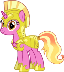 Size: 689x776 | Tagged: safe, artist:nickisfun, derpibooru import, luster dawn, pony, unicorn, g4, female, guardsmare, horn, mare, royal guard, simple background, solo, transparent background