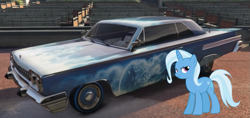 Size: 1007x476 | Tagged: safe, artist:didgereethebrony, derpibooru import, part of a set, screencap, trixie, pony, unicorn, g4, 1000 years in photoshop, car, grand theft auto, gta online, solo