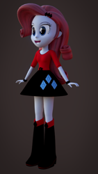 Size: 378x672 | Tagged: safe, artist:palmman529, derpibooru import, rarity, equestria girls, g4, belt, boots, clothes, clothes swap, dc comics, harley quinn, palette swap, rarity's clothes, rarity's purple boots, recolor, shoes, skirt