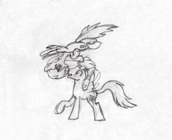 Size: 750x611 | Tagged: safe, artist:rebron-y, derpibooru import, rainbow dash, soarin', pegasus, pony, g4, female, male, mare, shipping, sketch, soarindash, stallion, straight, traditional art