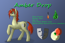 Size: 1200x800 | Tagged: safe, artist:adalbertus, derpibooru import, oc, oc only, pony, unicorn, bio in description, female, horn, mare, reference sheet, solo, unicorn oc