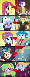 Size: 853x2161 | Tagged: safe, derpibooru import, edit, edited screencap, screencap, dirk thistleweed, indigo zap, lemon zest, lemonade blues, sour sweet, sugarcoat, sunny flare, teddy t. touchdown, thunderbass, better together, eqg summertime shorts, equestria girls, equestria girls (movie), friendship games, g4, monday blues, background human, crack shipping, cropped, female, glasses, gold rush (g4), goldzap, heart, how to backstage, male, shadow five, ship:sourweed, shipping, shipping domino, straight, teddycoat, thunderflare, zestblue